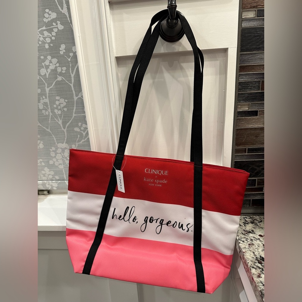 NWT Clinique X Kate Spade collaboration tote bag Hello Gorgeous
